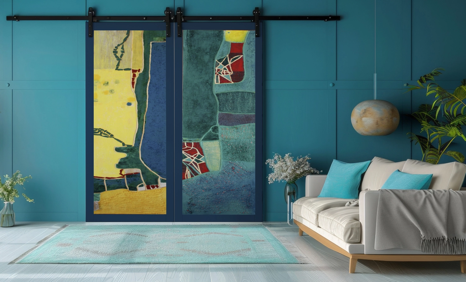 Atelier W - Kunst & Grafikdesign - Dyptichon, Holzrelief in Mischtechnik auf Holzwerkstoffplatte