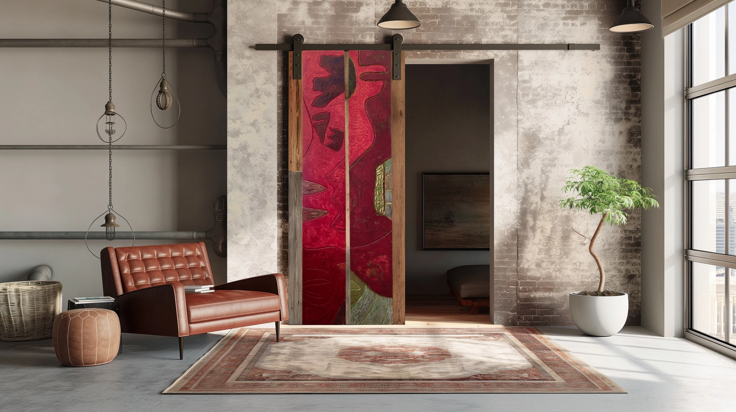 Atelier W - Kunst & Grafikdesign - Dyptichon, Holzrelief in Mischtechnik auf Holzwerkstoffplatte